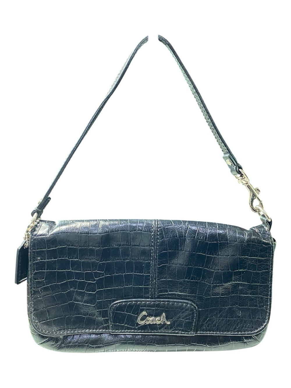 Vintage Y2K Coach Baguette Crocodile Print Mini Bag Satin Lined 2000’s Leather